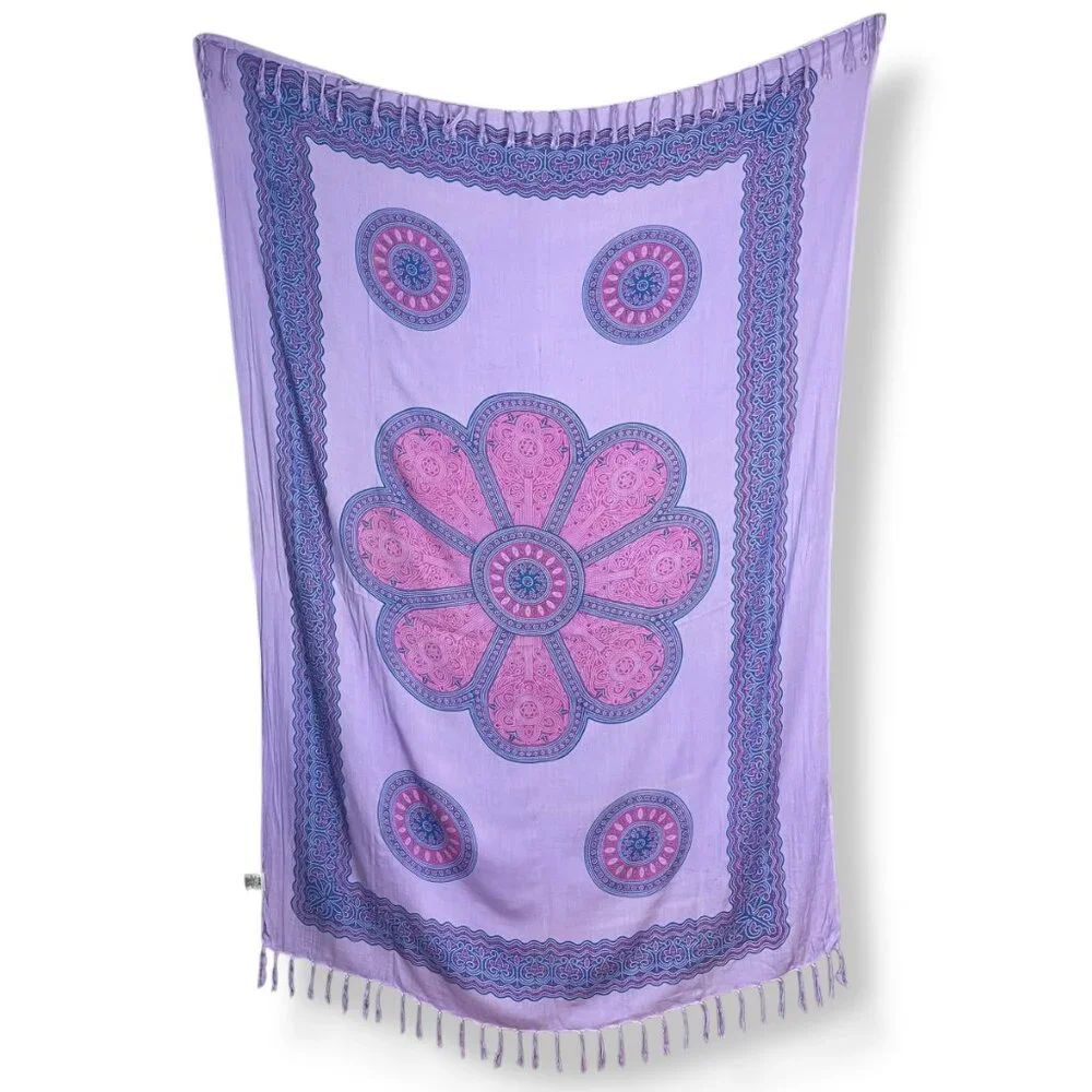 YOA Floral Scarf Shawl Wrap Fringe Mandala‎ Pattern FLAWS Women 62